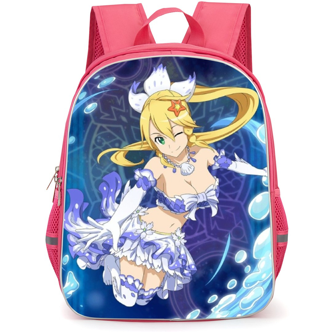 Sword Art Online Leafa Backpack Student Pack - Leafa Winking Blue Bubbles Background