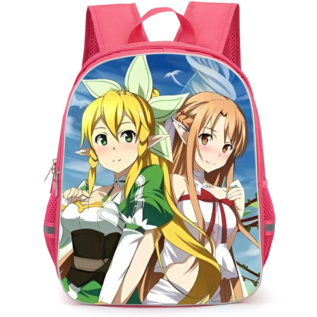 Sword Art Online Leafa & Asuna Backpack Student Pack - Leafa & Asuna Holding Hands Portrait Illustration