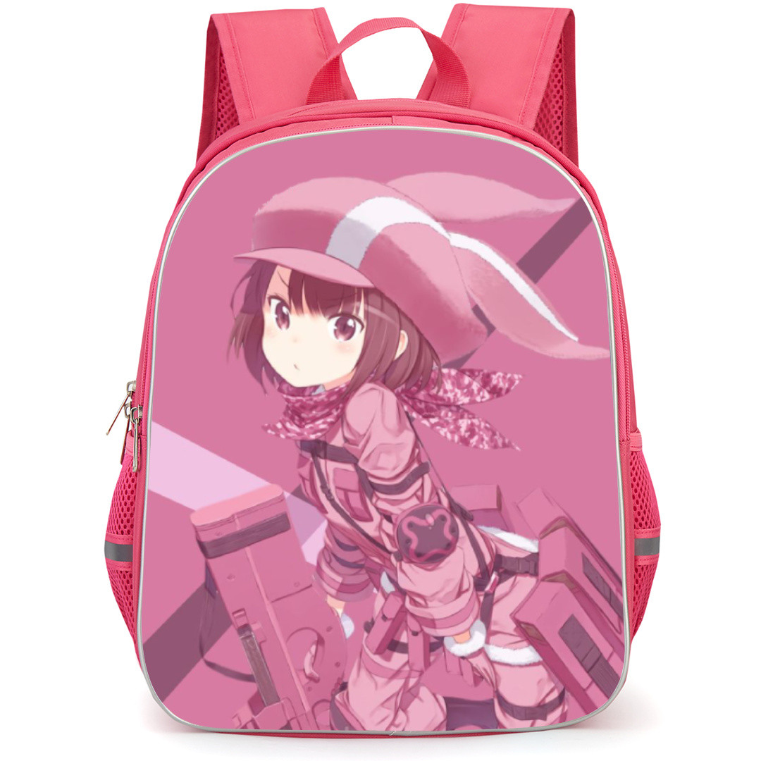 Sword Art Online Llenn Backpack Student Pack - Llenn Holding Weapon Pink Background