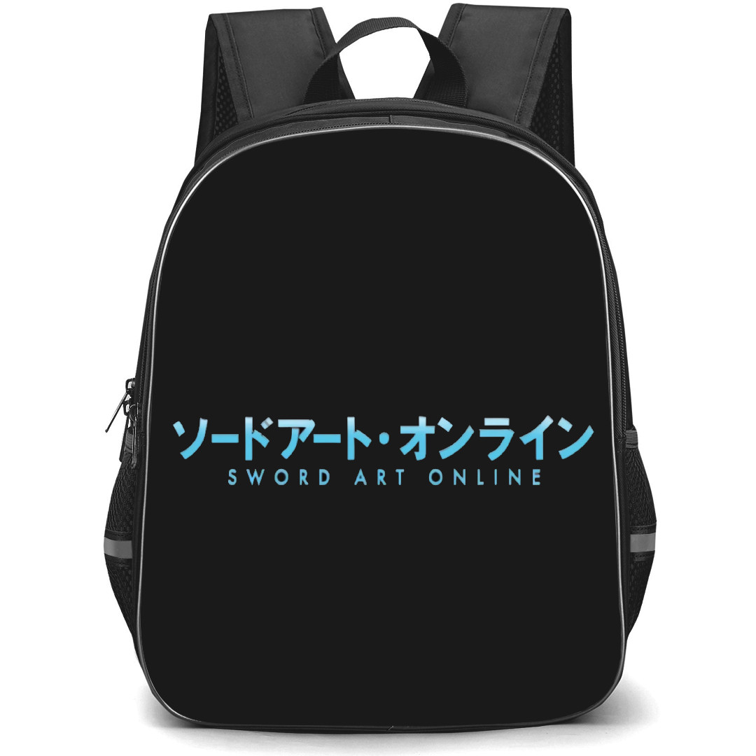 Sword Art Online Backpack Student Pack - Logo Blue Font Black Background