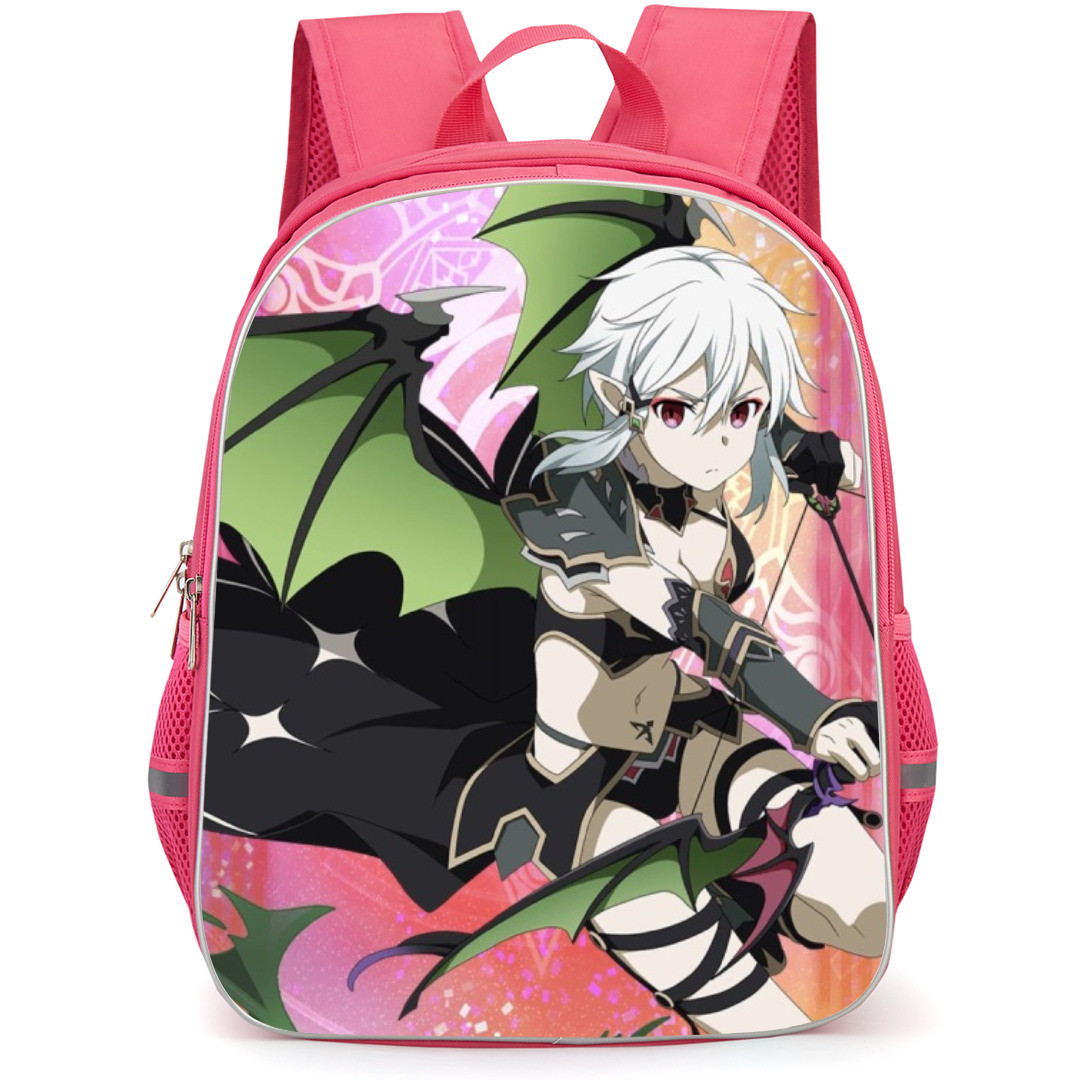 Sword Art Online Sinon Backpack Student Pack - Sinon With Green Wings Attacking Pose