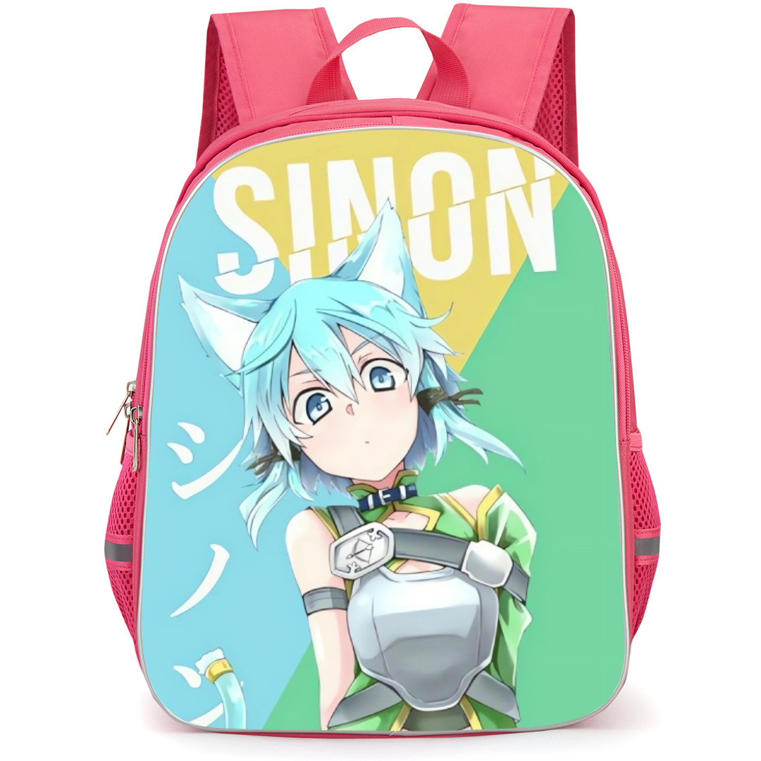 Sword Art Online Sinon Backpack Student Pack - Sinon Portrait Yellow Green Blue Background