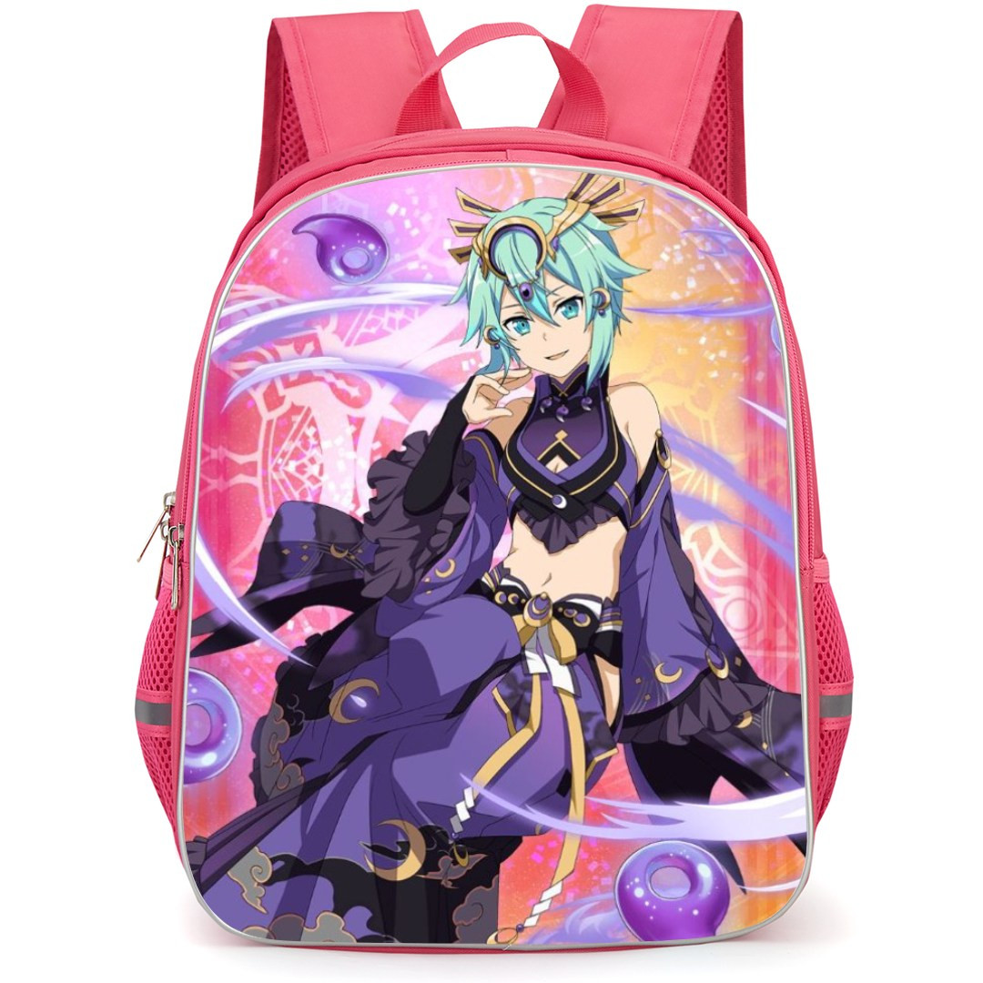 Sword Art Online Sinon Backpack Student Pack - Sinon Smiling Violet Outfit Violet Flare Illustration