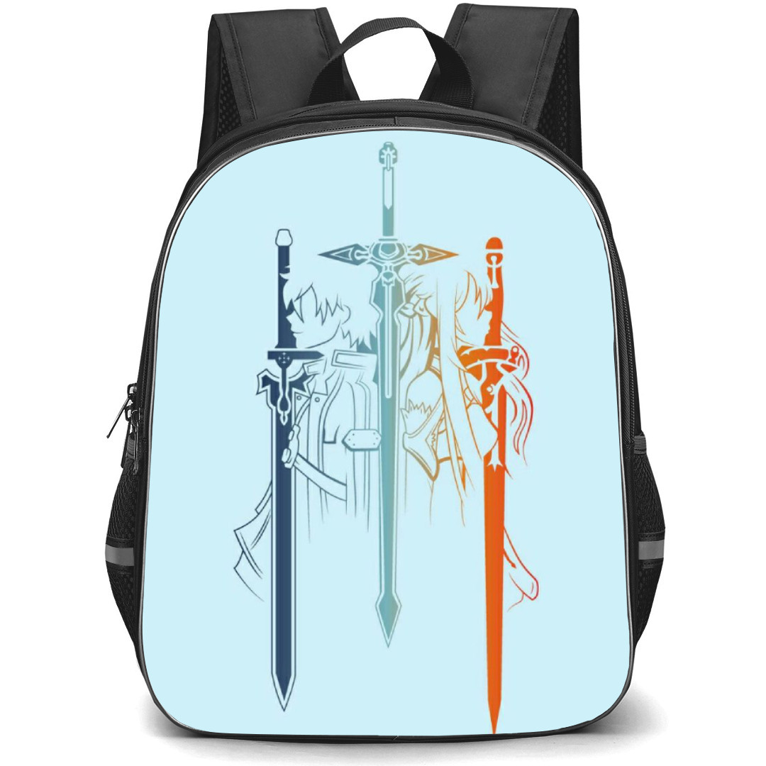 Sword Art Online Backpack Student Pack - Sword Blue Aqua And Red