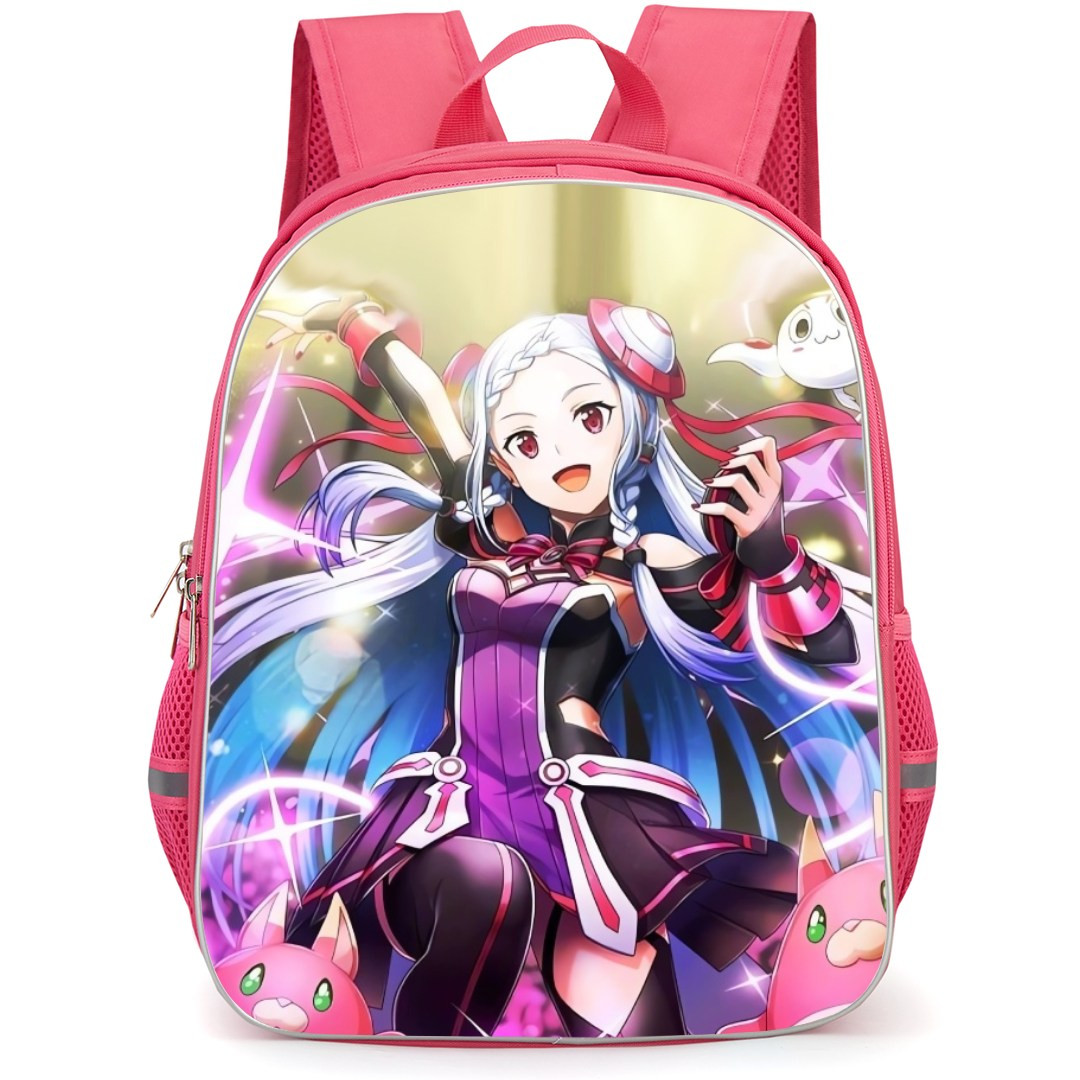 Sword Art Online Yuna Backpack Student Pack - Yuna Happy Pose Violet Sparks Background