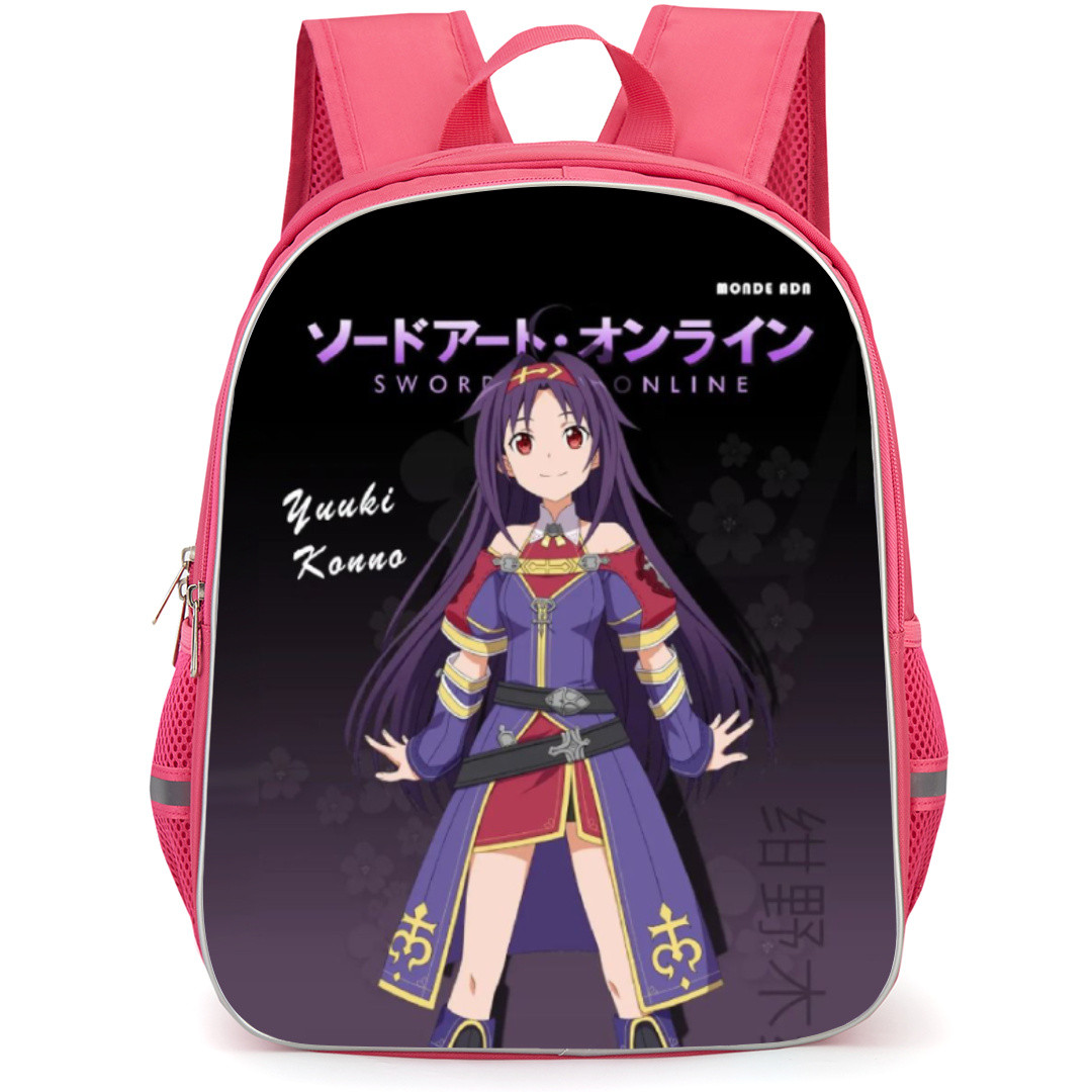 Sword Art Online Yuuki Konno Backpack Student Pack - Yuuki Konno Black Dark Violet Background