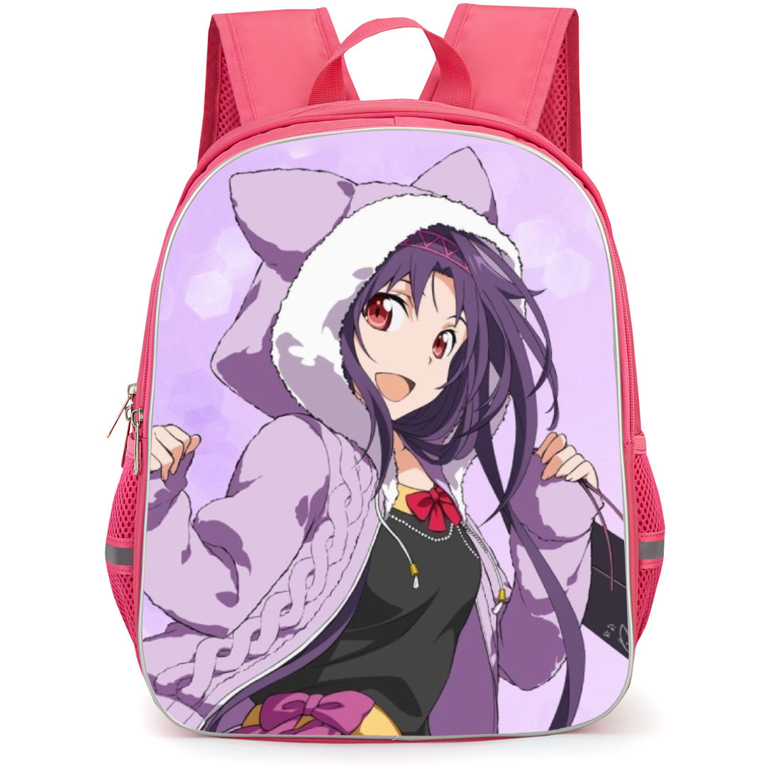 Sword Art Online Yuuki Konno Backpack Student Pack - Yuuki Konno Purple Jacket Purple Background