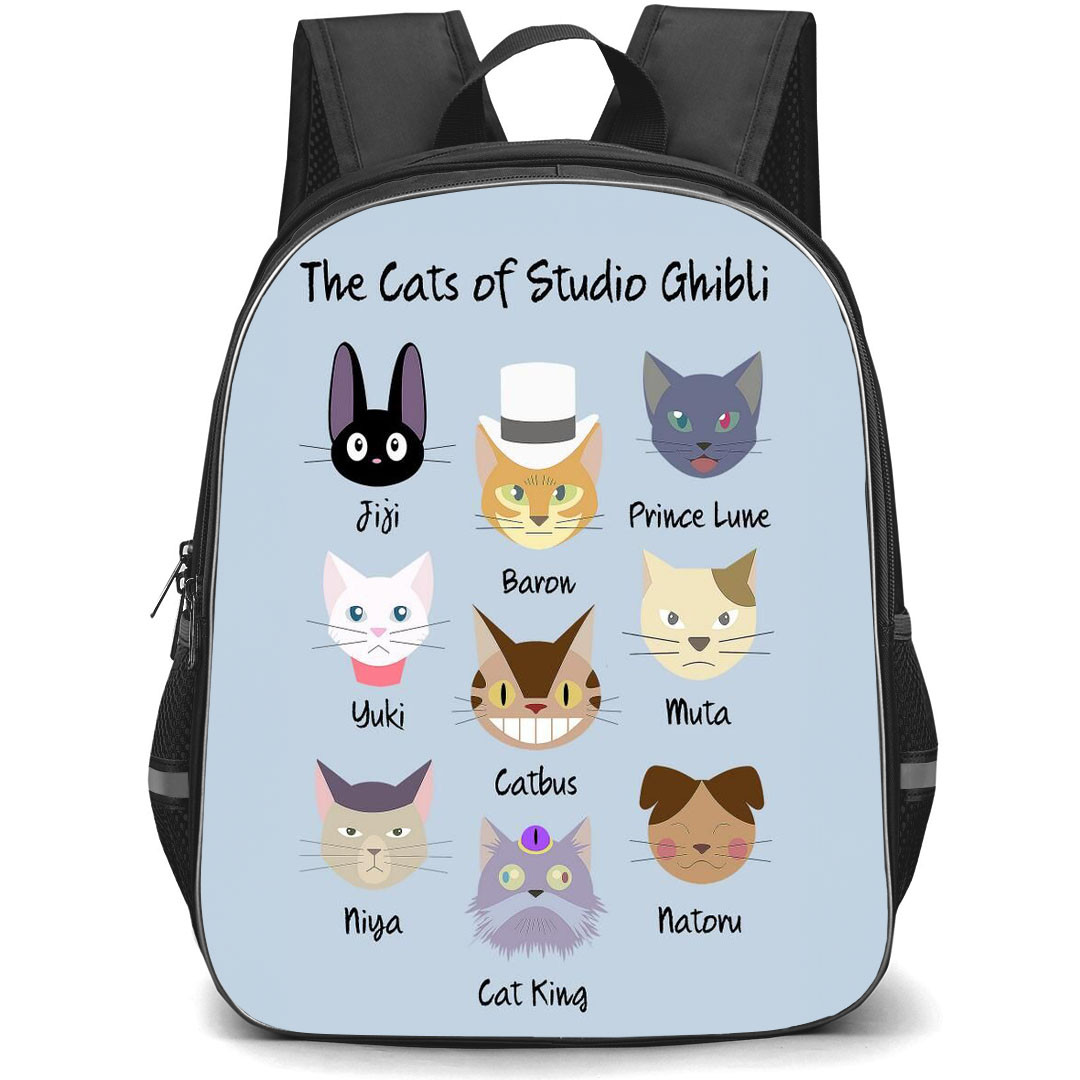 The Cat Returns Backpack StudentPack - The Cat Returns The Cats of Studio Ghibli Avatar On Gray Background
