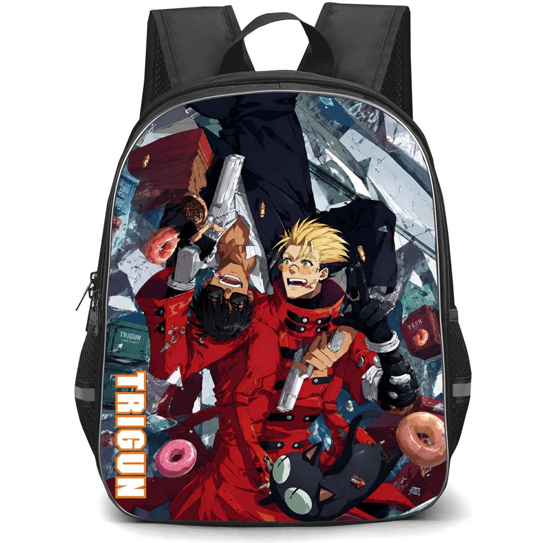 Trigun Stargaze Backpack School Bag StudentPack - Nicholas D. Wolfwood And Vash The Stampede Laughing Series Poster