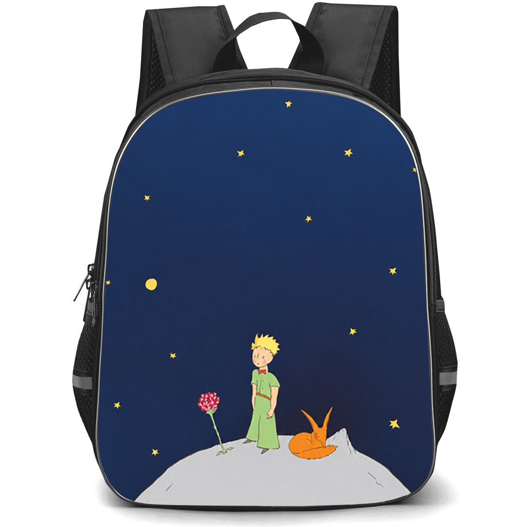 The Little Prince Backpack School Bag StudentPack - The Little Prince With Rose And Fox Aesthetic Art Poster