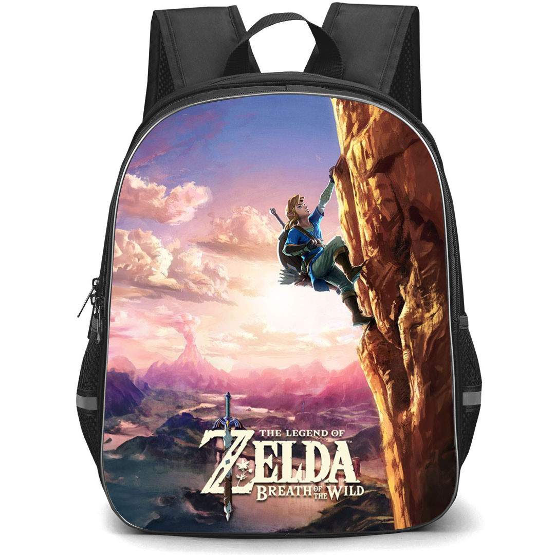 The Legend Of Zelda Link Backpack StudentPack - Link Climbing Breath Of The Wild