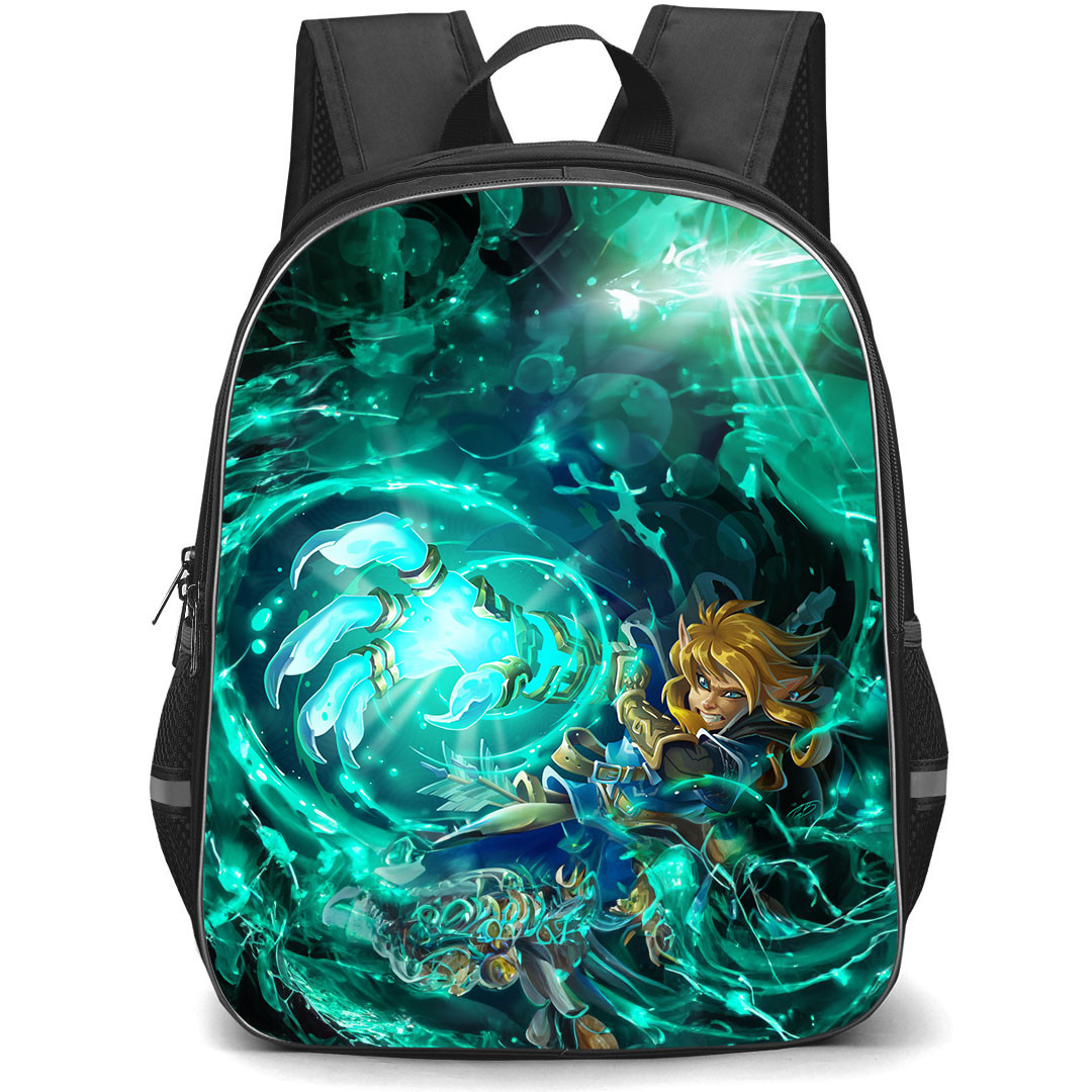 The Legend Of Zelda Link Backpack StudentPack - Link Green Energy Hand Attack