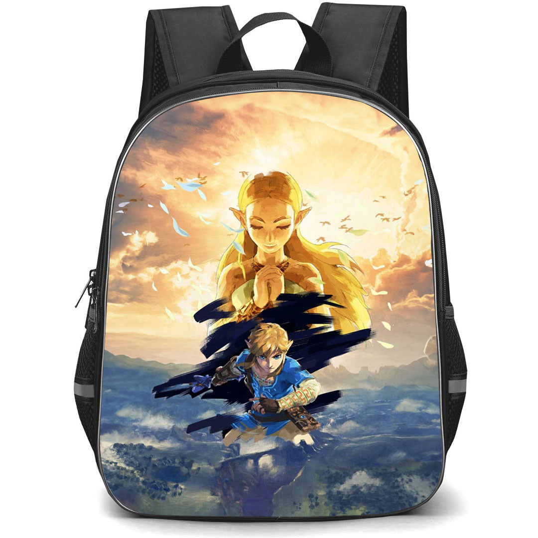 The Legend Of Zelda Backpack StudentPack - Princess Zelda And Link Breath Of The Wild Poster