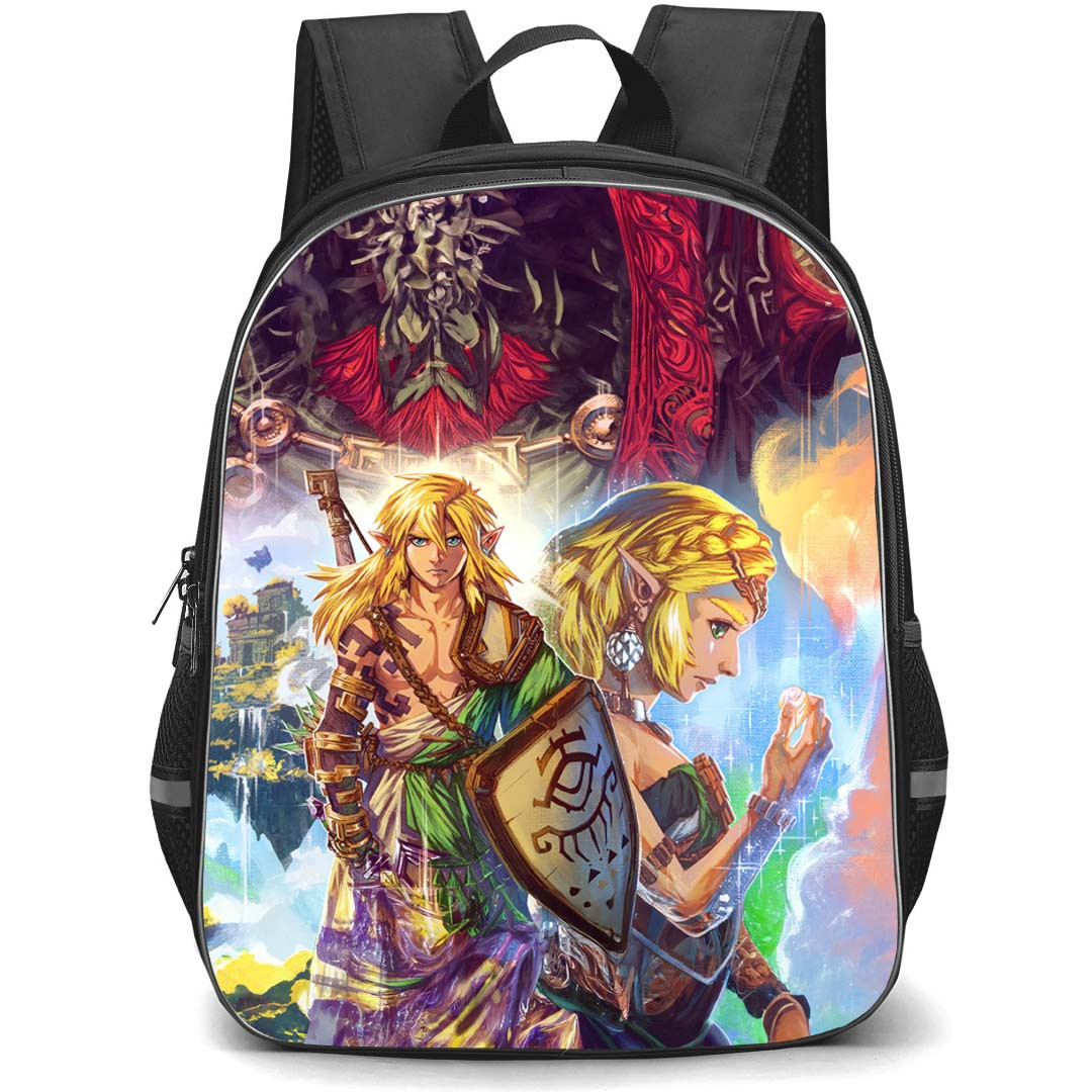 The Legend Of Zelda Backpack StudentPack - Princess Zelda And Link Fierce Tears Of The Kindom