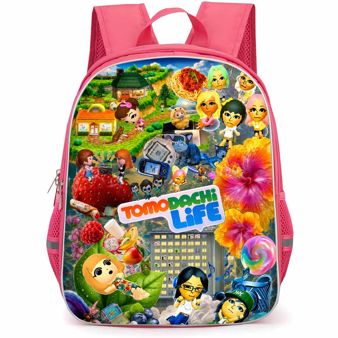 Tomodachi Life Backpack School Bag StudentPack - Tomodachi Life Flower Collage Series Poster