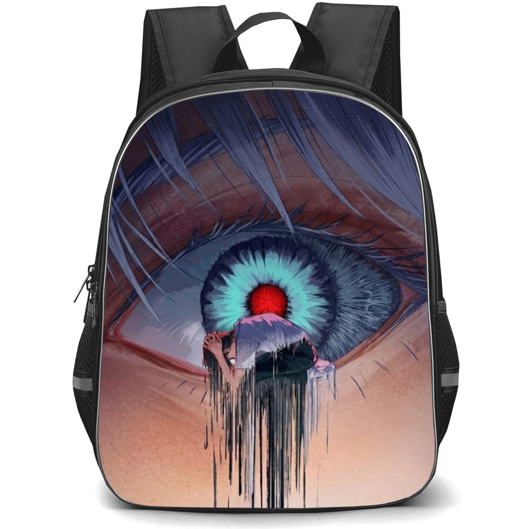 The Summer Hikaru Died Backpack School Bag StudentPack - Yoshiki Tsujinaka And Hikaru Indo Eye Fierce Portrait
