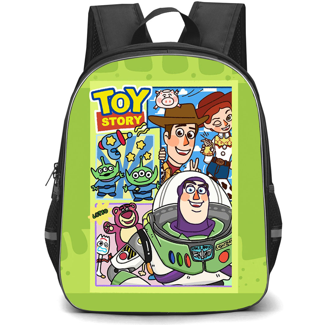 Toy Story Backpack StudentPack - Characters Green Background Cartoon Art