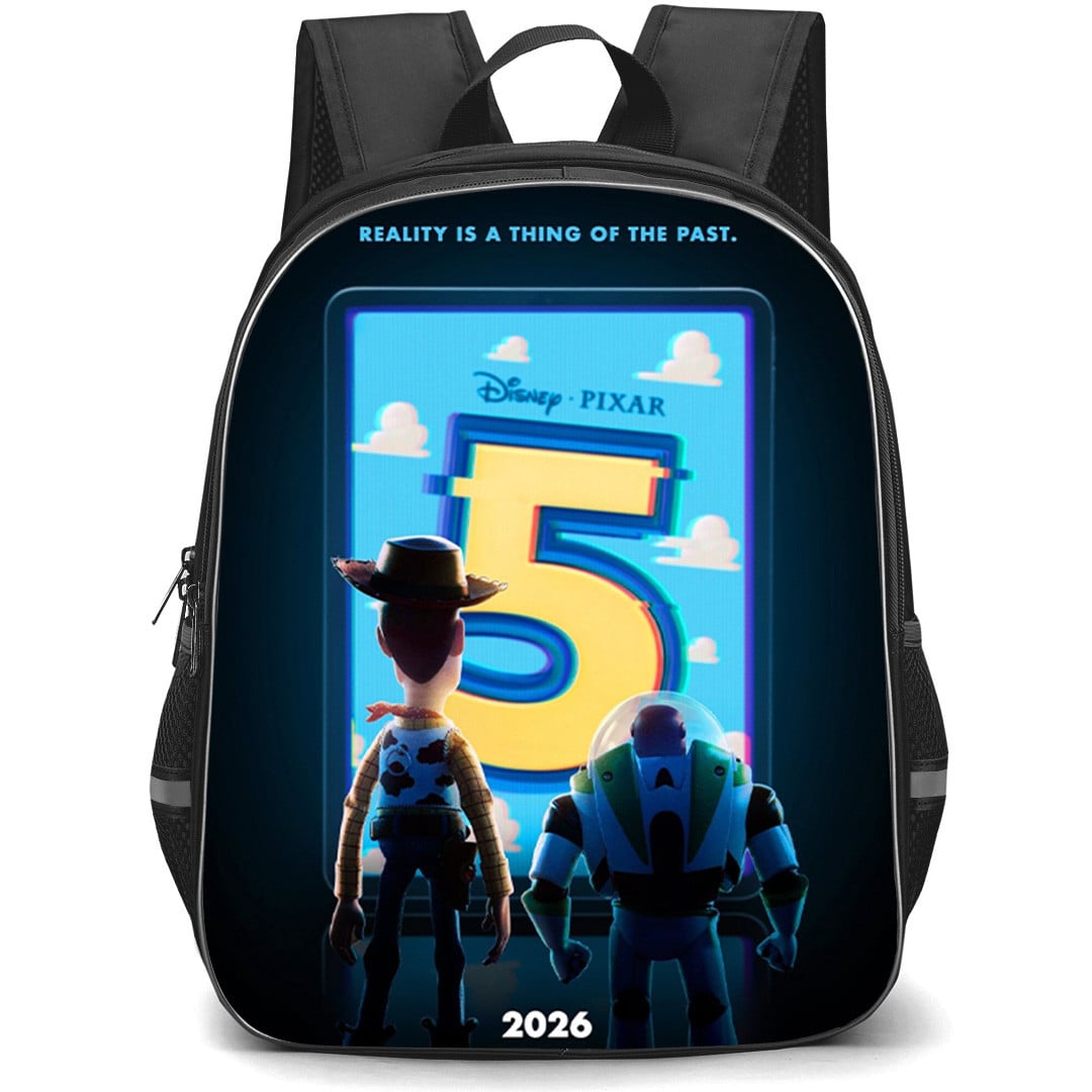 Toy Story 5 Backpack School Bag StudentPack - Toy Story 5 Woody And Buzz Glitch Tablet Teaser Poster