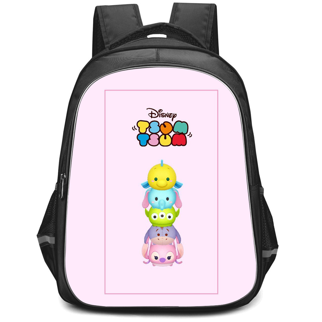 Disney Tsum Tsum Backpack StudentPack - Disney Tsum Tsum Avatar On Pink Background