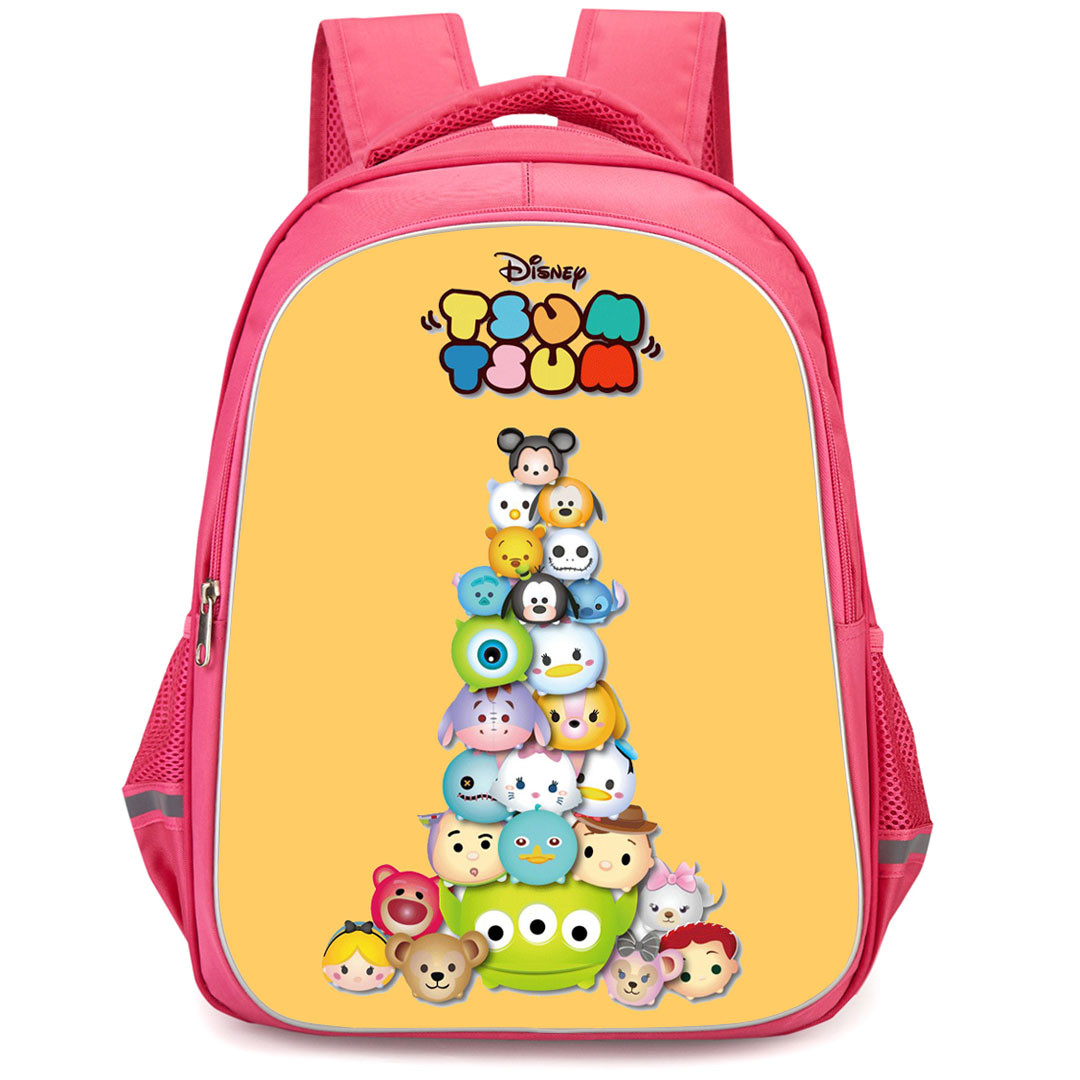 Disney Tsum Tsum Backpack StudentPack - Disney Tsum Tsum Character Avatar On Orange Background