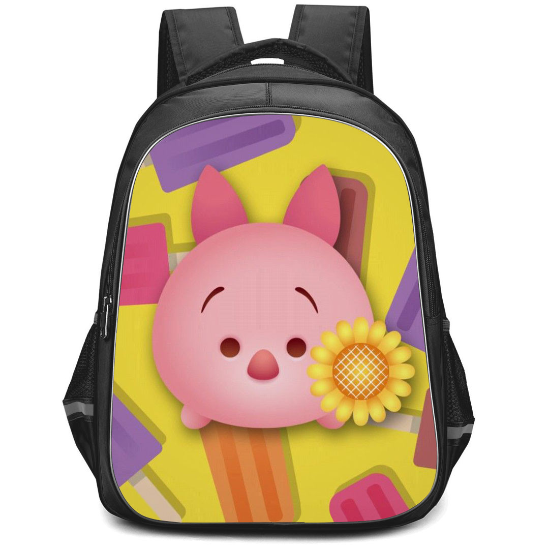Disney Tsum Tsum Piglet Backpack StudentPack - Piglet Avatar On Colored Ice Cream Background
