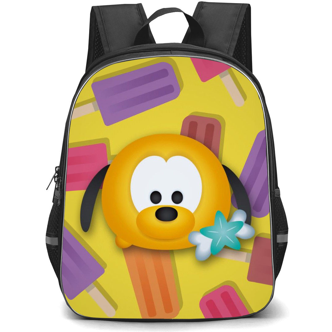 Disney Tsum Tsum Pluto Backpack StudentPack - Pluto Avatar On Colored Ice Cream Background
