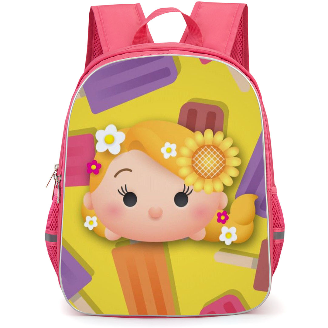 Disney Tsum Tsum Rapunzel Backpack StudentPack - Rapunzel Avatar On Colored Ice Cream Background