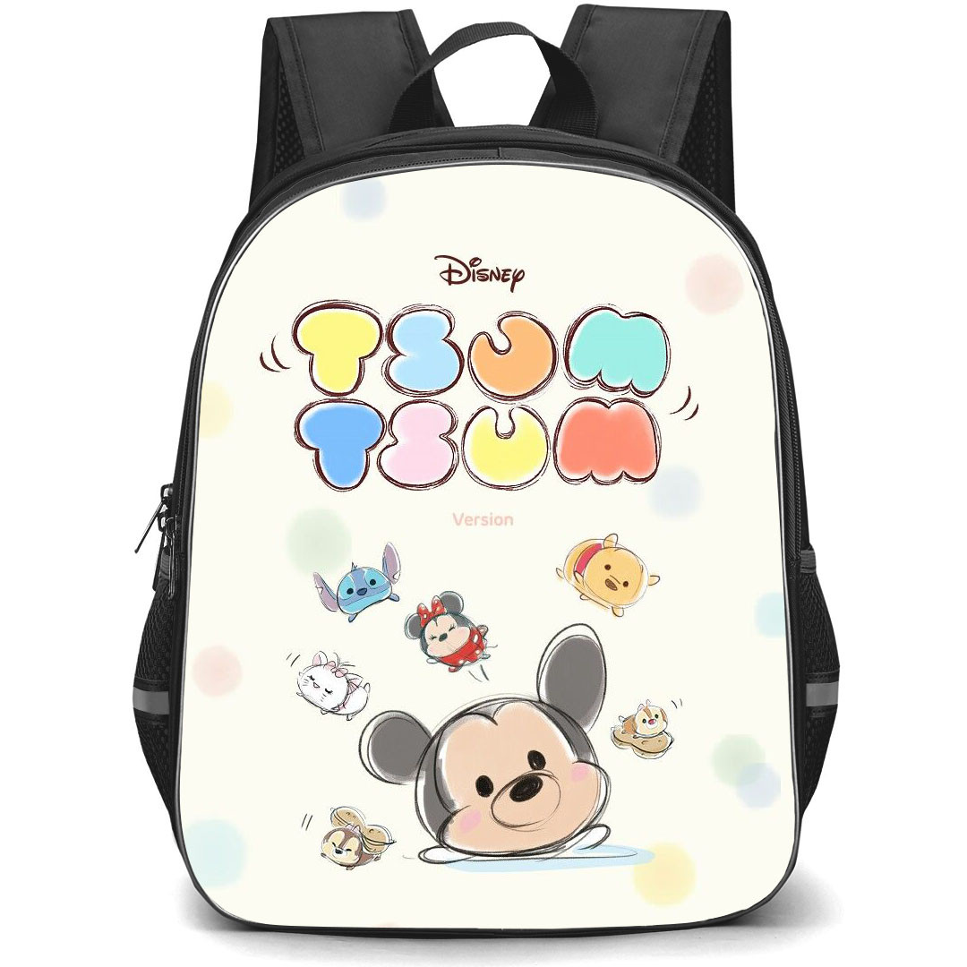 Disney Tsum Tsum Backpack StudentPack - Disney Tsum Tsum Skatch Art On Beige Background