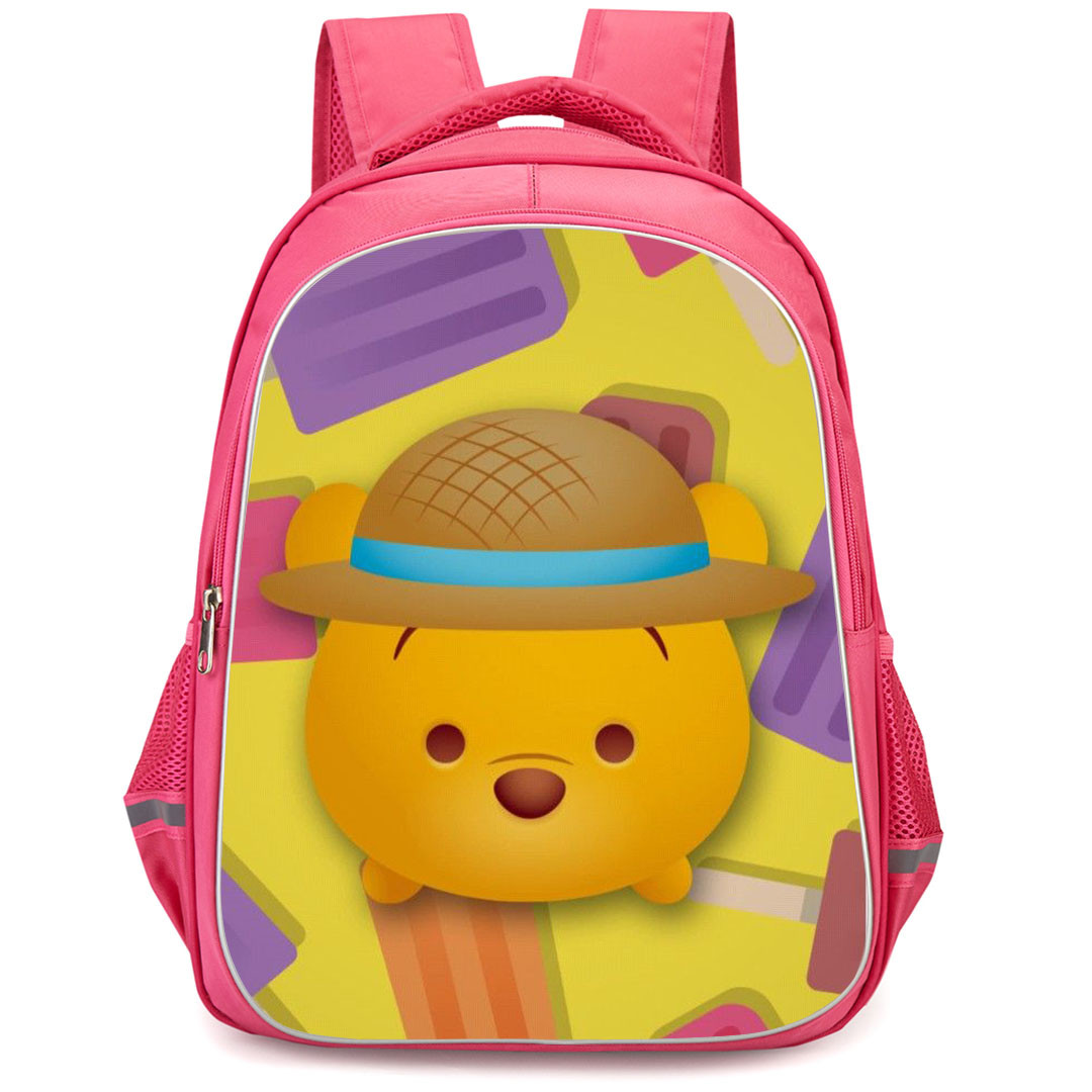 Disney Tsum Tsum Winnie The Pooh Backpack StudentPack - Winnie The Pooh Avatar On Colored Ice Cream Background