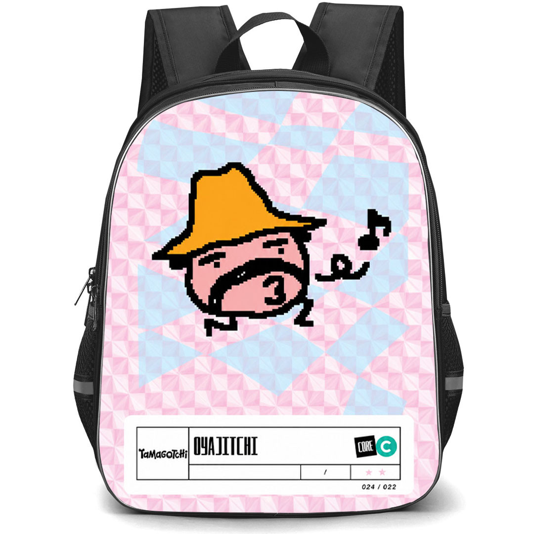 Tamagotchi Oyajitchi Backpack School Bag StudentPack - Oyajitchi Funny Mustache Virtual Pet Character Poster