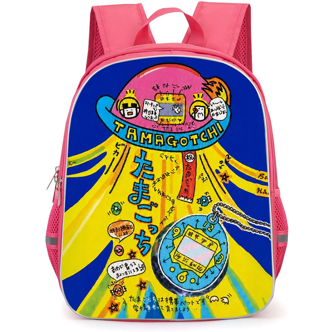 Tamagotchi Backpack School Bag StudentPack - Tamagotchi Classic Japanese Virtual Pet Illustration Art Poster