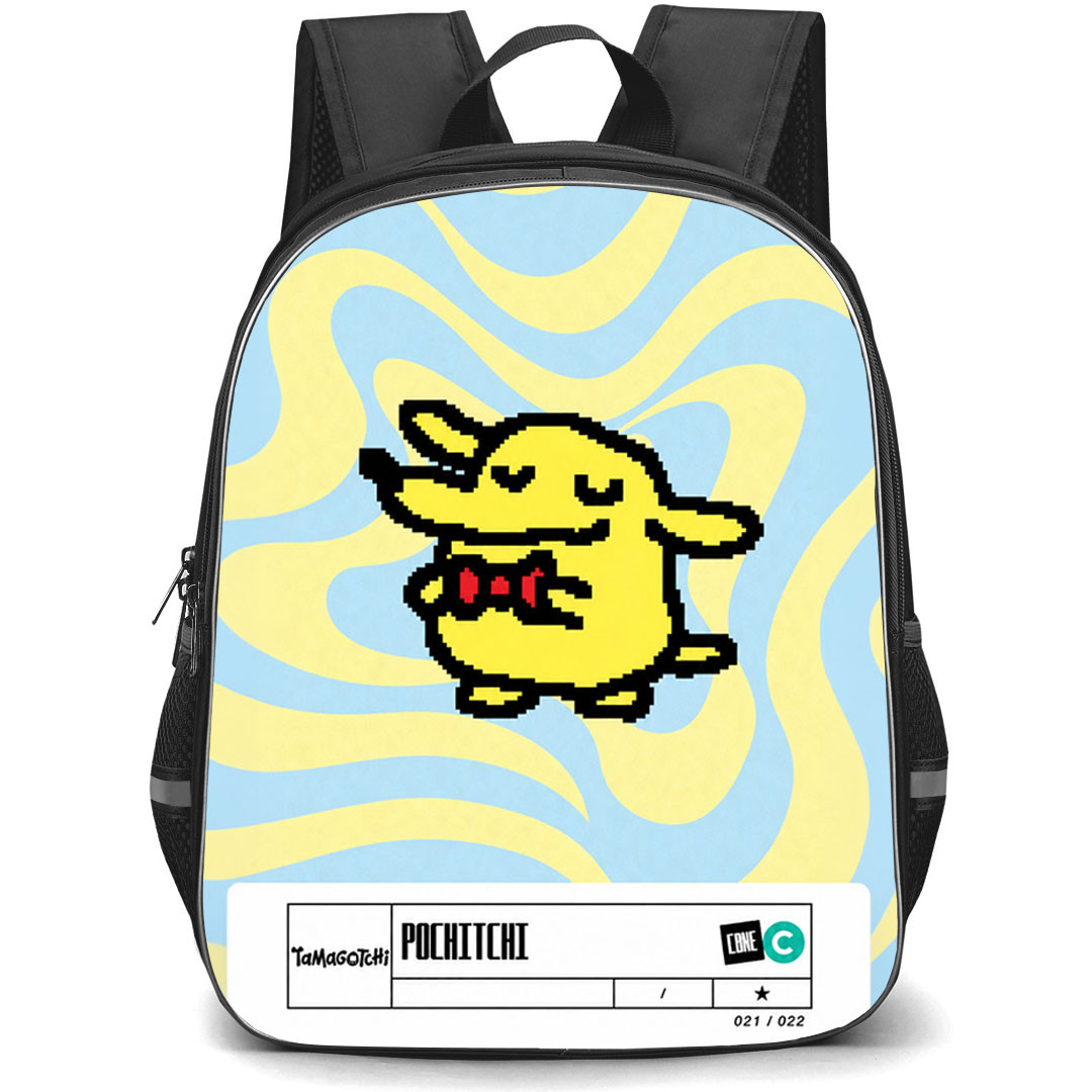 Tamagotchi Pochitchi Backpack School Bag StudentPack - Pochitchi Cute Yellow Virtual Pet Character Poster