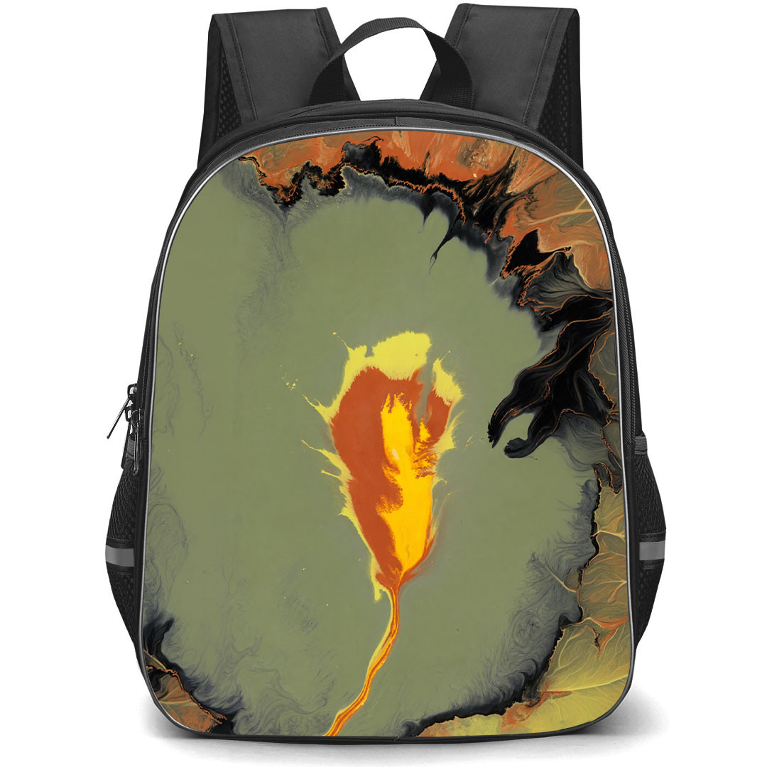Tate Backpack School Bag StudentPack - Tate Volcanic Flare Abstract Fluid Art Poster