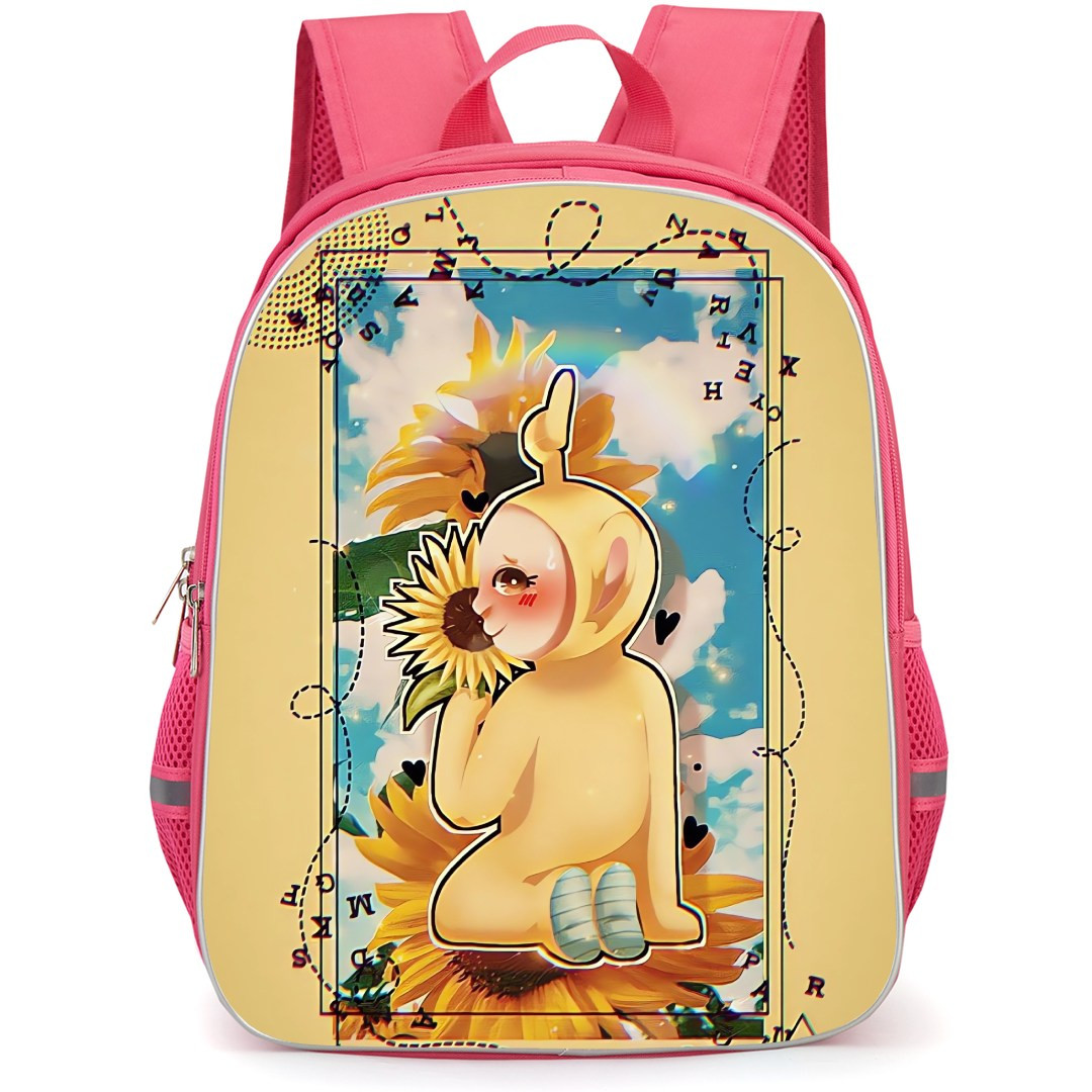 Teletubbies Laa Laa Backpack StudentPack - Laa Laa Holding Sunflower Illustration