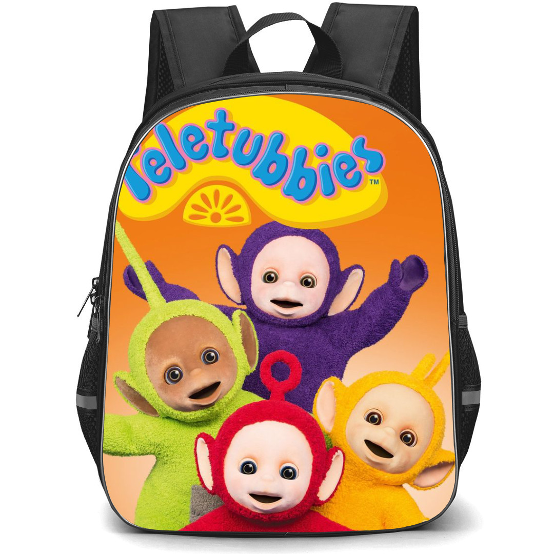 Teletubbies Backpack StudentPack - Teletubbies Waving Orange Background