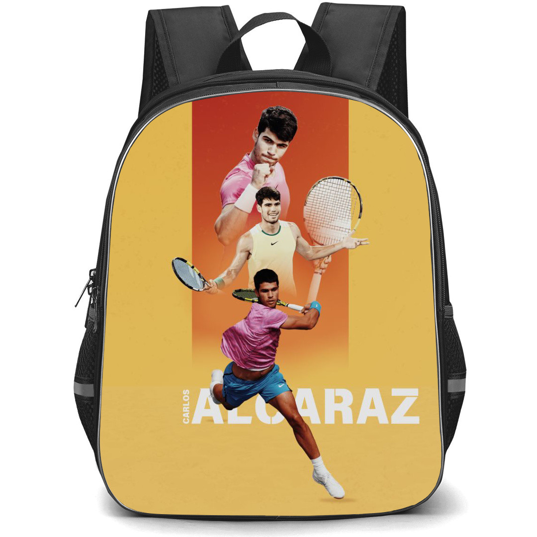 Carlos Alcaraz Backpack School Bag StudentPack - Carlos Alcaraz Striking Collage Portrait Poster