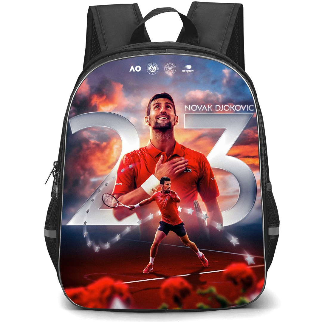 Novak Djokovic Backpack StudentPack - Novak Djokovic Celebrates Winning 23rd Grand Slam