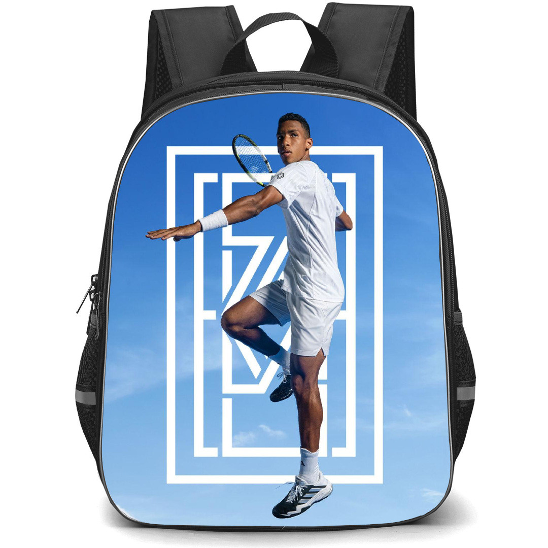 Felix Auger Aliassime Backpack School Bag StudentPack - Felix Auger Aliassime Jump Strike Fierce Portrait Poster