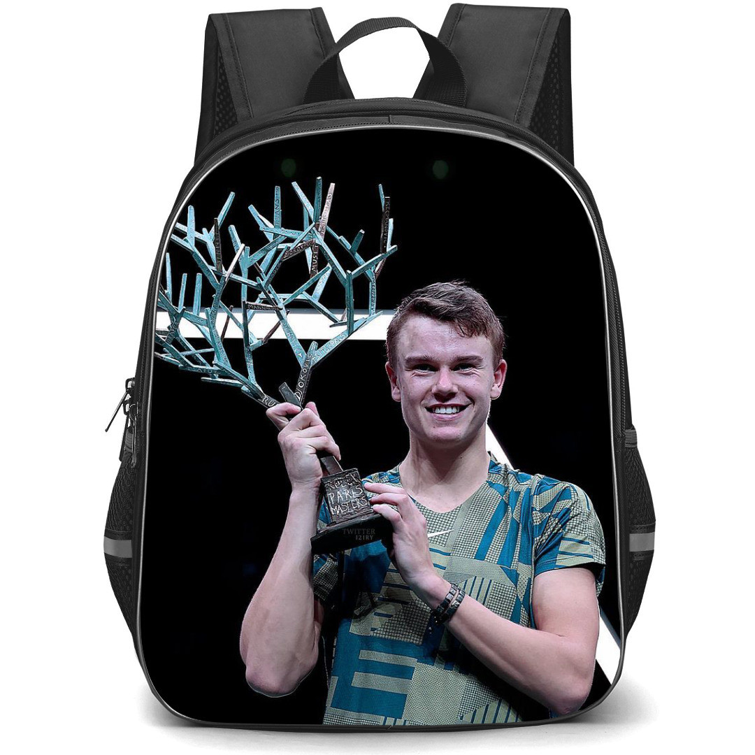 Holger Rune Backpack School Bag StudentPack - Holger Rune Holding Trophy Smile Portrait