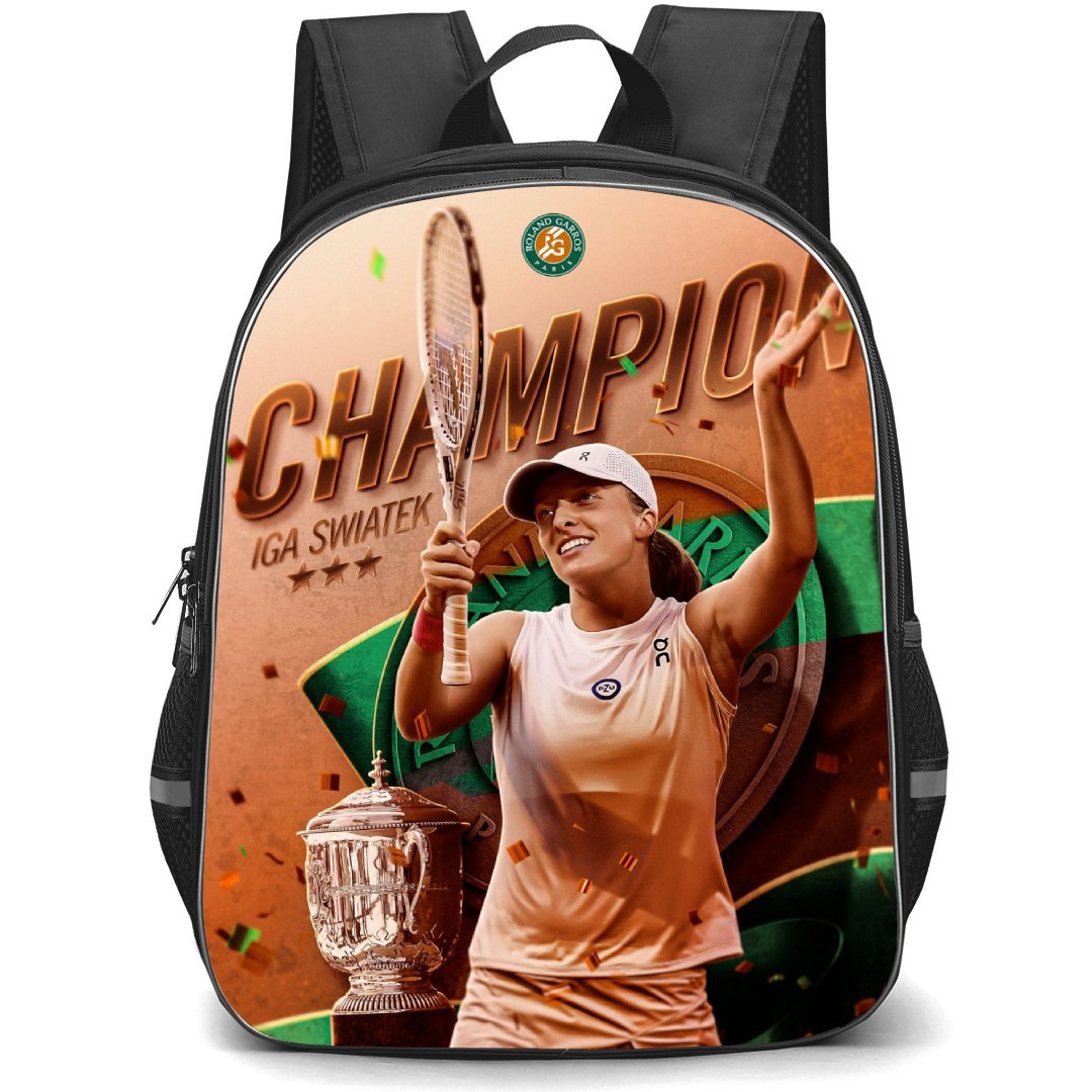 Iga Swiatek Backpack School Bag StudentPack - Iga Swiatek Celebrating Champion Trophy Poster