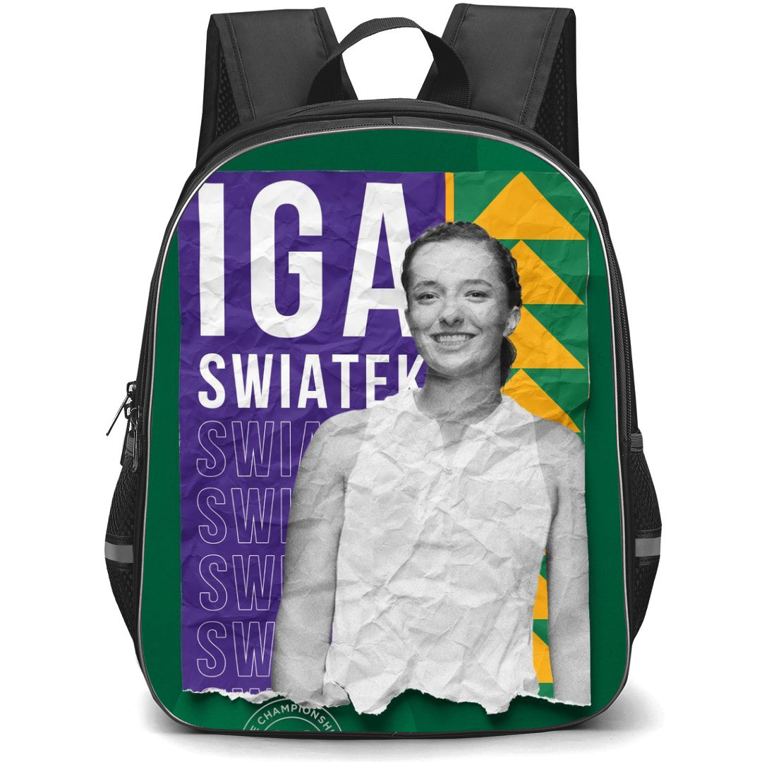 Iga Swiatek Backpack School Bag StudentPack - Iga Swiatek Paper Ripped Portrait Poster