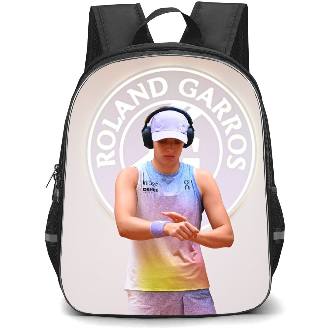 Iga Swiatek Backpack School Bag StudentPack - Iga Swiatek Wearing Headset Portrait