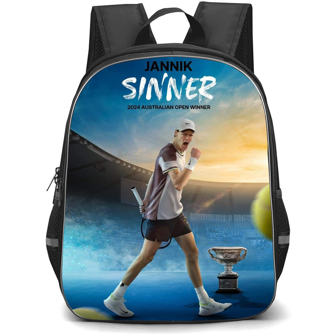 Jannik Sinner Backpack School Bag StudentPack - Jannik Sinner Australian Open Winner Portrait Poster