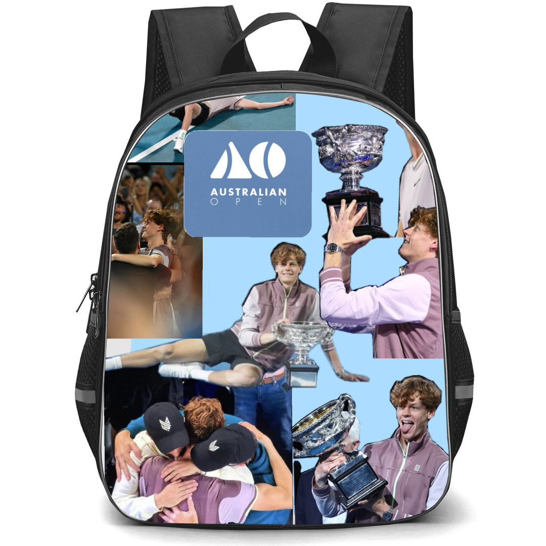 Jannik Sinner Backpack School Bag StudentPack - Jannik Sinner Australian Open Portrait Collage