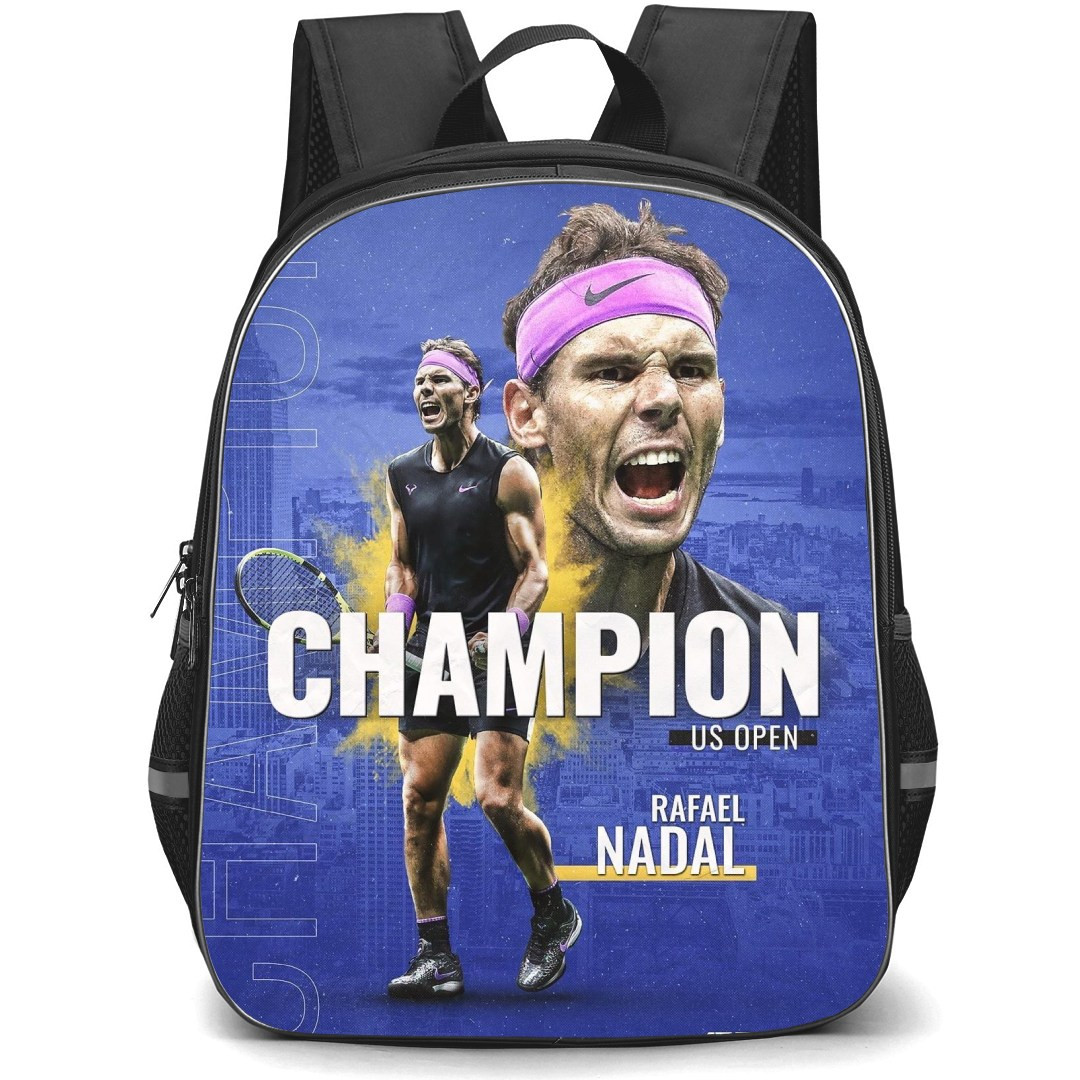 Rafael Nadal Backpack StudentPack - Rafael Nadal US Open Champion Blue Background