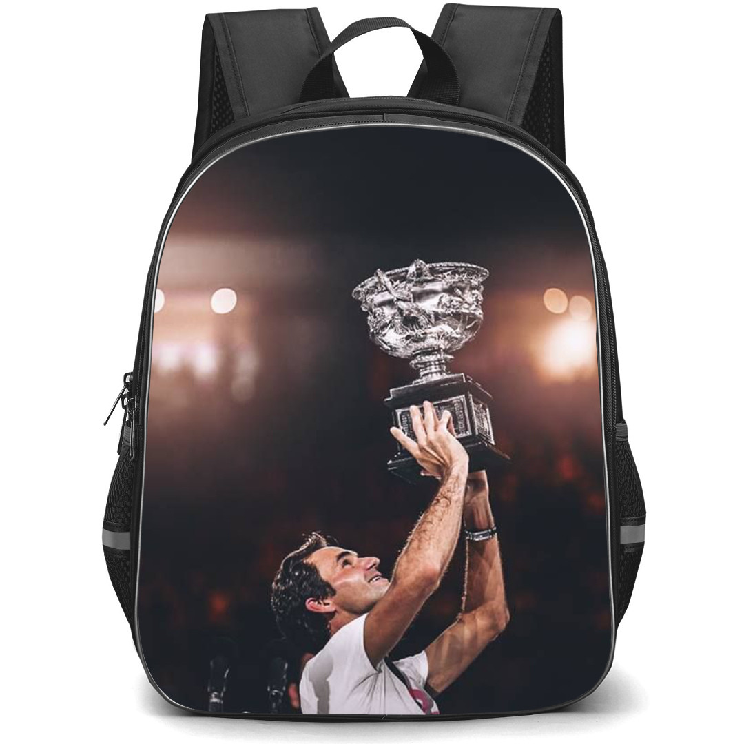 Roger Federer Backpack StudentPack - Roger Federer Holding Trophy The Greatest Ever