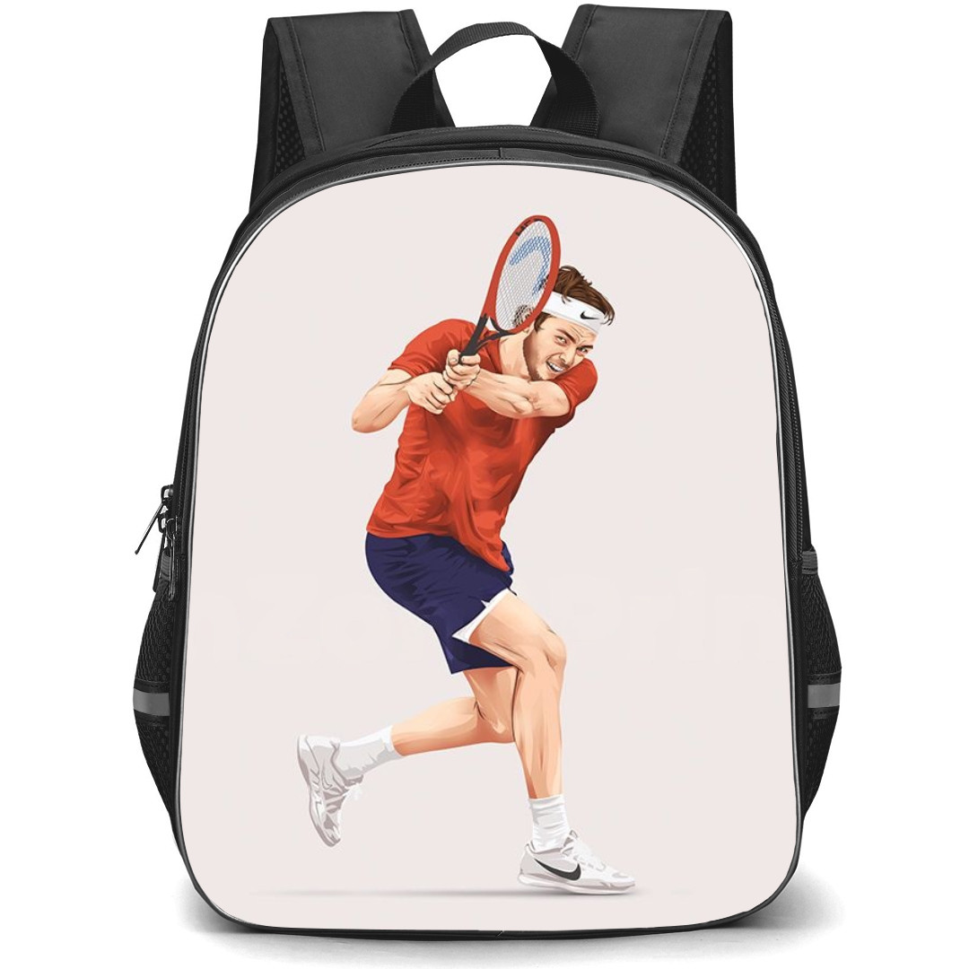 Taylor Fritz Backpack School Bag StudentPack - Taylor Fritz Strike Portrait CartoonArt