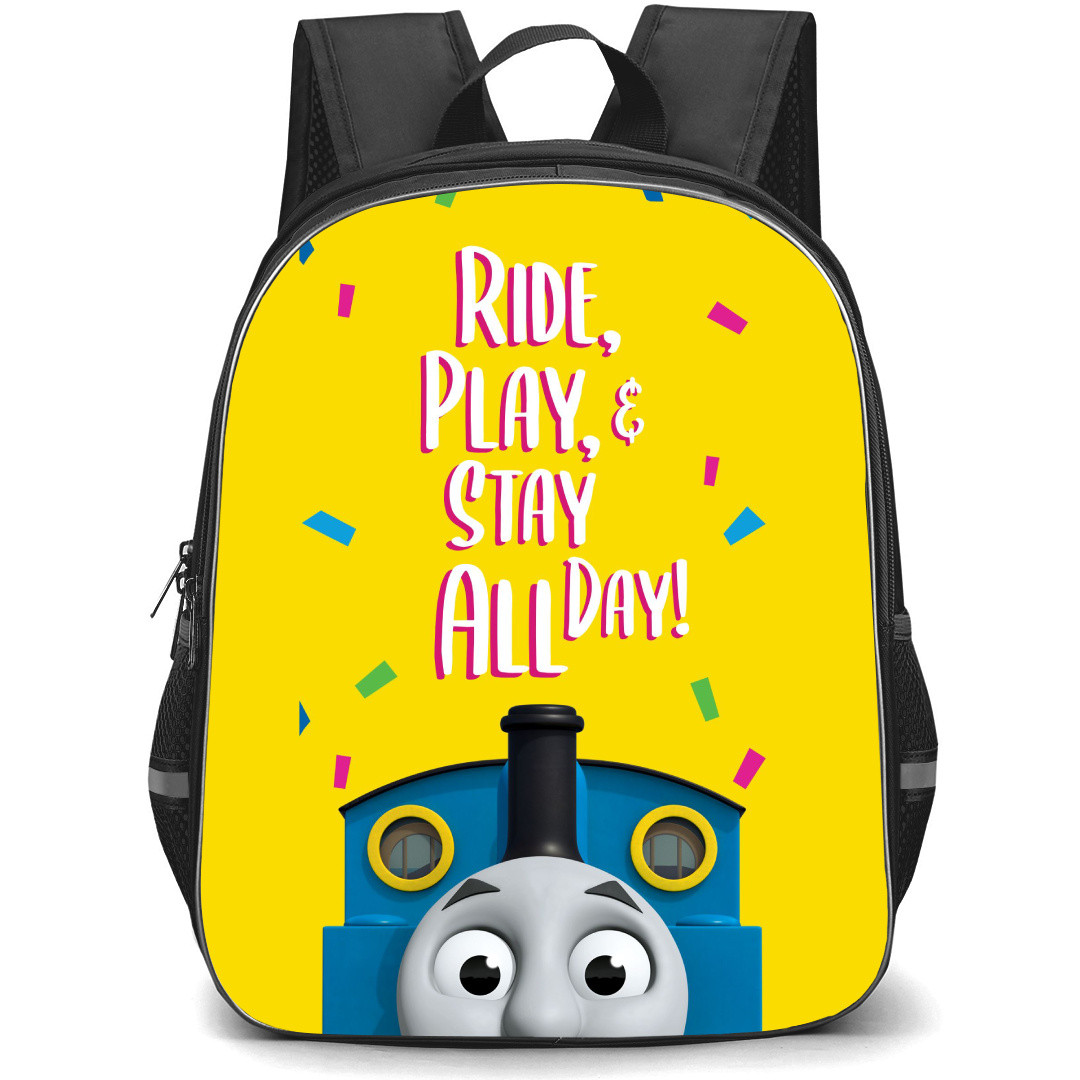 Thomas and Friends Backpack StudentPack - Thomas Avatar Peeking Yellow Background Poster