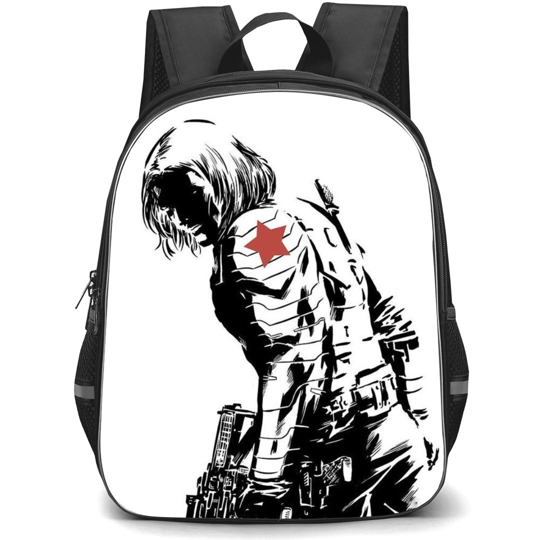 Thunderbolts Winter Soldier Backpack StudentPack - Winter Soldier Side Portrait White Background