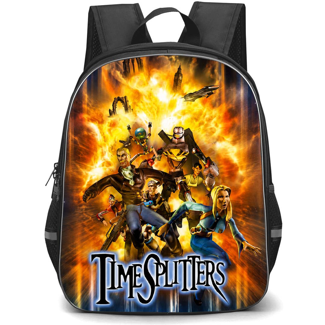 TimeSplitters Backpack School Bag StudentPack - TimeSplitters Characters Explosion Game Poster